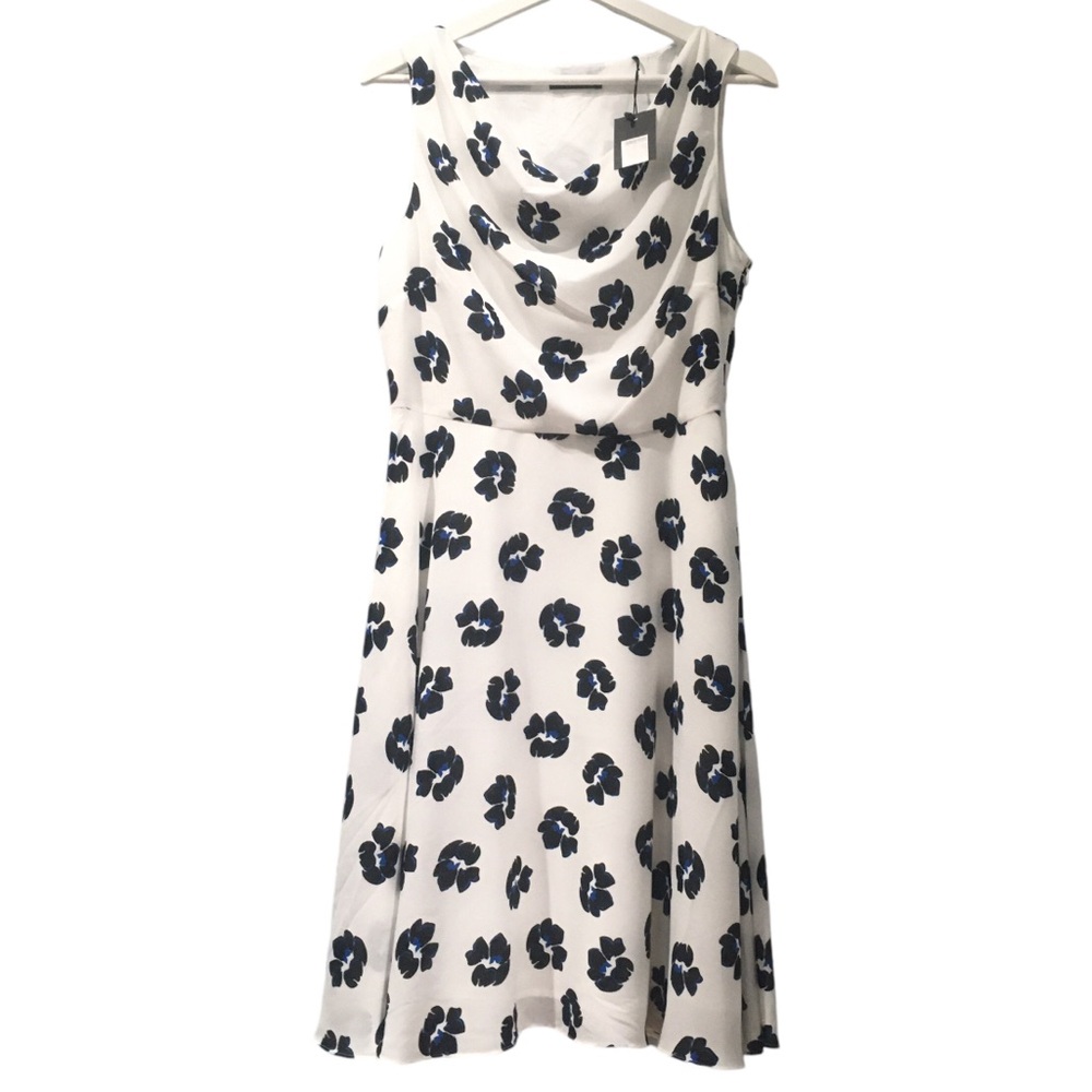 NWT Zero White Print Flour Sleeveless Casual Dress 38